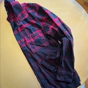 Hollister Red and Black Checkered Shirt